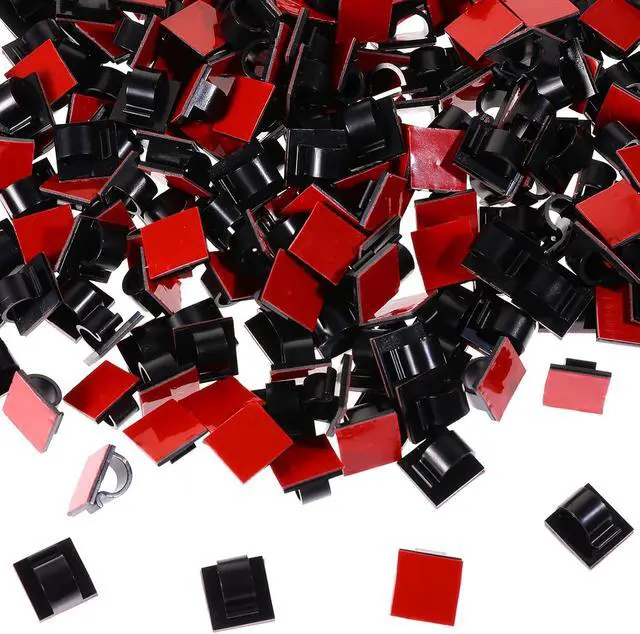Alt view image 5 of 6 - Namalu 60 Pieces Mini Cable Clips Hooks Christmas Light Clips Self Adhesive Light Hooks Cord Clips for Desk Outdoor String Lights(Small,Black)