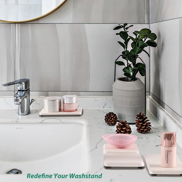 Alt view image 6 of 7 - NiuYichee 2Pcs Stone Soap Trays Water Absorbing Diatomite Coaster