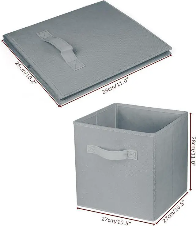 Alt view image 3 of 7 - 2 Pcs Storage Cubes, 10.5 Inch Collapsible Storage Bins, Fabric Foldable Bins for Organization, Durable Storage Bins for Closet, Shelves, Offices (Grey)