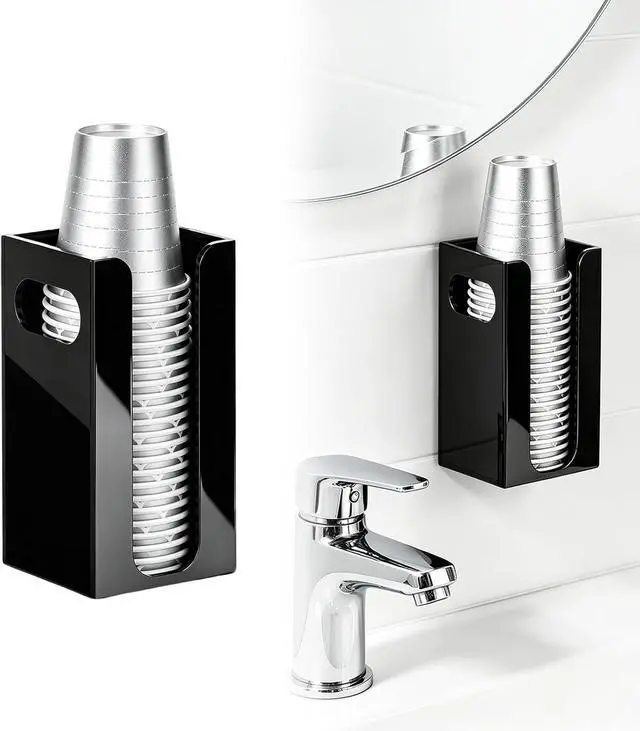 Main image of Bathroom Cup Dispenser, Wall Mount Cup Holder fit 3oz Disposable Paper Cups