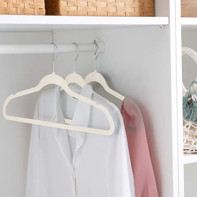 Alt view image 5 of 7 - Simplify 10 Super Slim Velvet Huggable Hangers in Ivory