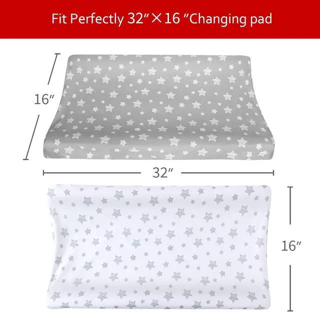Alt view image 5 of 6 - Changing Pad Cover for Boys Girls, Soft Unisex Diaper Change Table Sheets