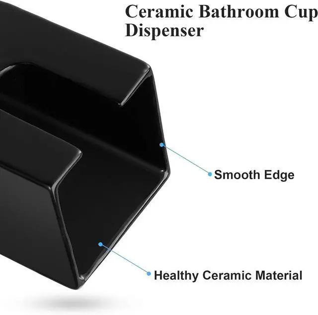 Alt view image 4 of 7 - Bathroom Cup Dispenser 3-4oz Disposable Paper Cup Dispenser Storage Holder for Bathroom Cotton Pad Container, Vanity Countertops Guest Bathroom Essentials- Black