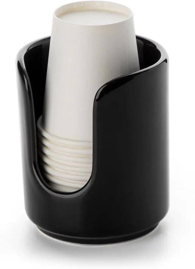 Main image of 3 oz Original Ceramic Bathroom Cup Dispenser, (1 Pack, Black)