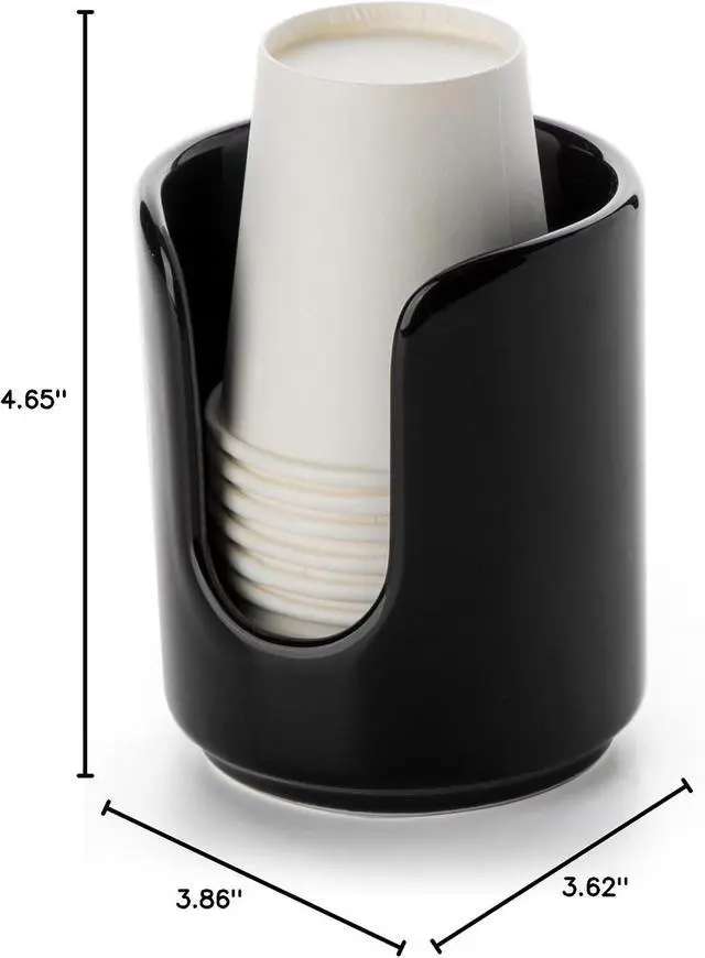 Alt view image 7 of 7 - 3 oz Original Ceramic Bathroom Cup Dispenser, (1 Pack, Black)