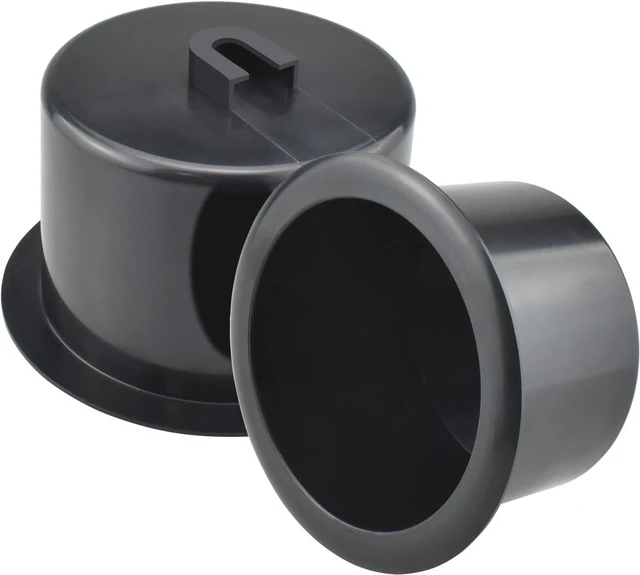 Main image of SDTC Tech 2 PCS Black Plastic Cup Holder Inserts for Sofa Recliner Table Boat Car Drop-in Replacement (Fit for Approx. 3.52 Diameter Insert Hole)