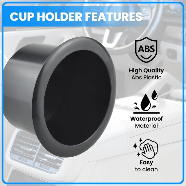 Alt view image 4 of 7 - SDTC Tech 2 PCS Black Plastic Cup Holder Inserts for Sofa Recliner Table Boat Car Drop-in Replacement (Fit for Approx. 3.52 Diameter Insert Hole)