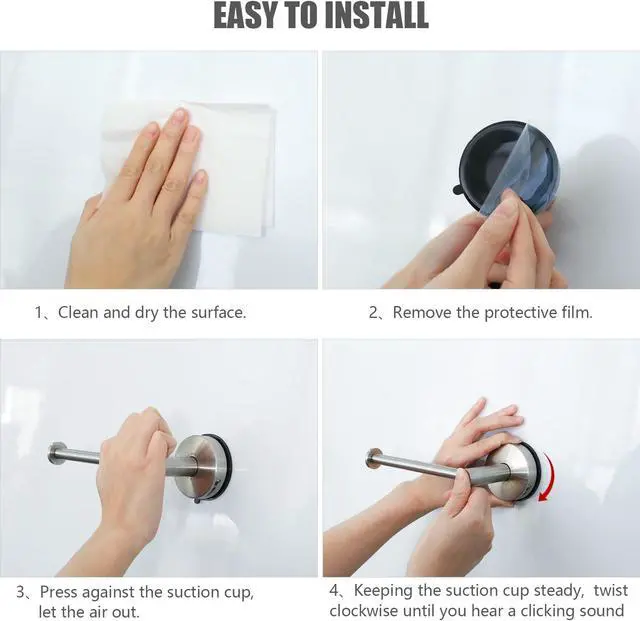 Alt view image 6 of 7 - DGYB Suction Cup Toilet Paper Holder - No Drill Adhesive Wall Mount, 5.8 Inch Rustproof Stainless Steel TP Roll Holder for Bathroom Kitchen