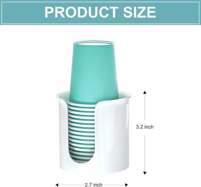Alt view image 2 of 7 - 2 Pack Bathroom Cup Dispenser 3 oz Countertop - Convenient Paper Cup Holder for Mouthwash Cups - Easy to Use Cup Dispenser for BathroomWhite