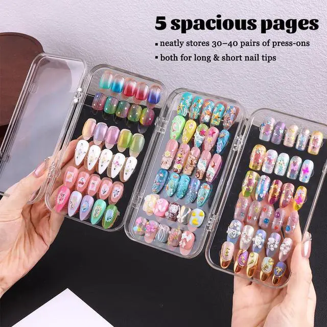 Alt view image 3 of 7 - Fcozpjk Press On Nail Organizer Case, Clear Press On Nail Storage Box