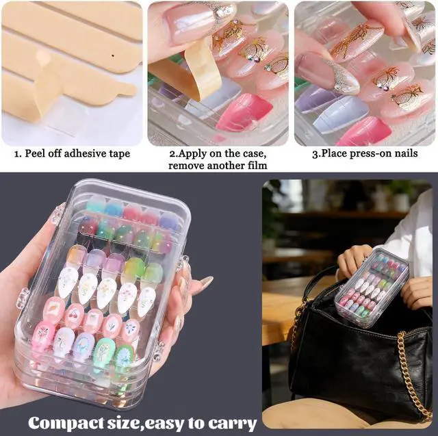 Alt view image 7 of 7 - Fcozpjk Press On Nail Organizer Case, Clear Press On Nail Storage Box