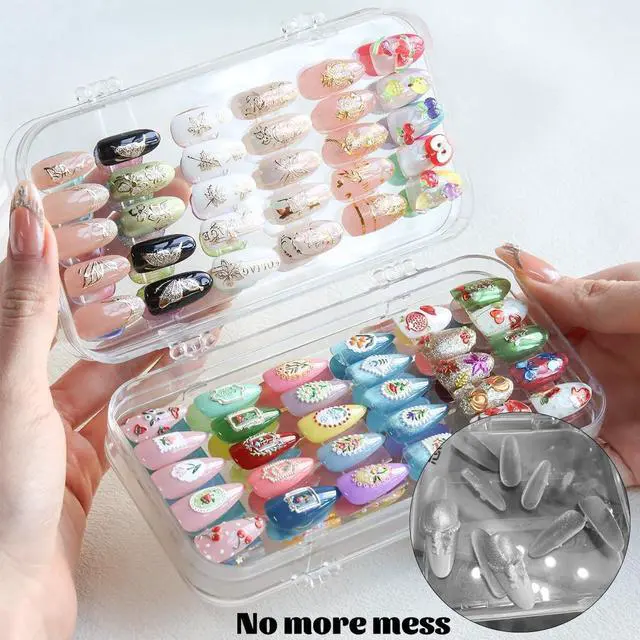 Alt view image 6 of 7 - Fcozpjk Press On Nail Organizer Case, Clear Press On Nail Storage Box
