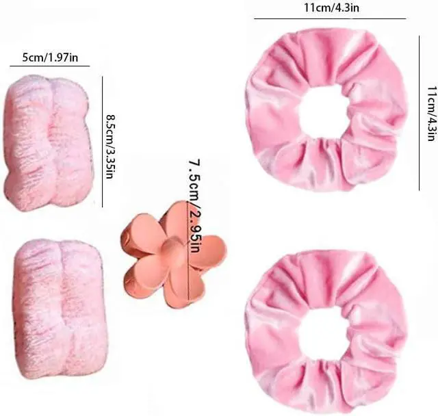 Alt view image 3 of 7 - Spa Headband Set Washing and makeup sponge hair hoop suit bath towel cloth for cleaning the face or bath beam. (Green, Average code)