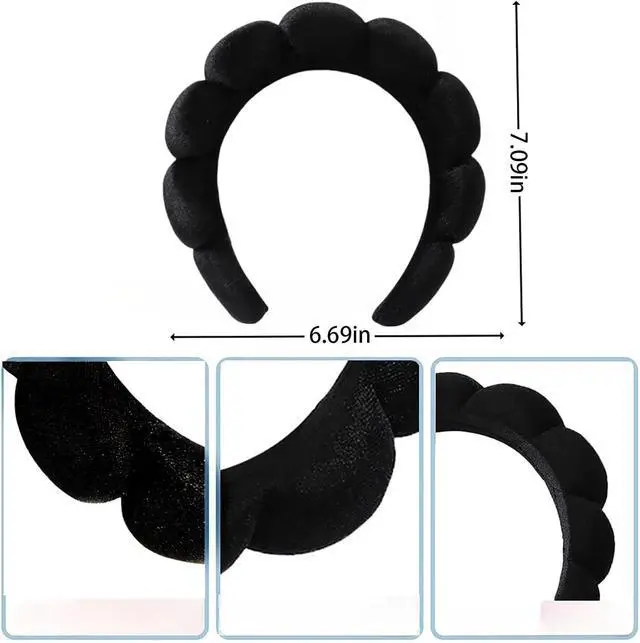 Alt view image 2 of 7 - Spa Headband Set Washing and makeup sponge hair hoop suit bath towel cloth for cleaning the face or bath beam. (Green, Average code)