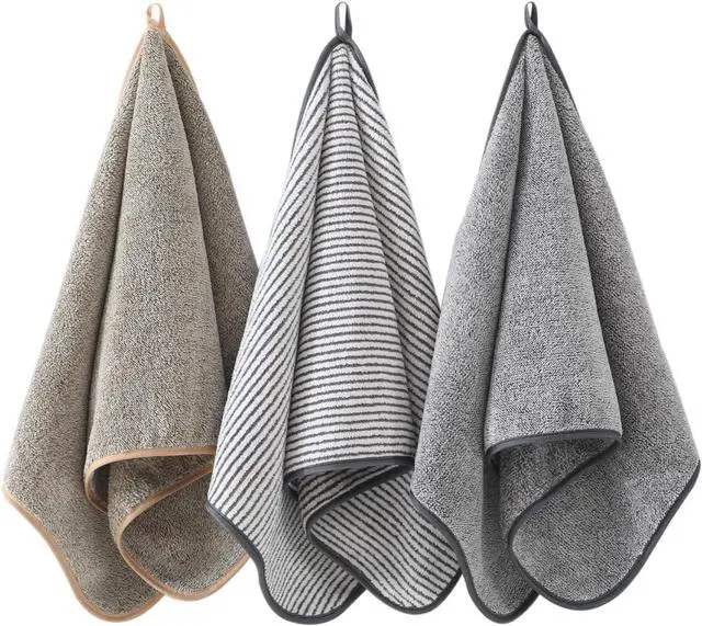 Main image of 3 Pack Microfiber Hand Towels for Bathroom, Ultra Soft & Super Absorbent