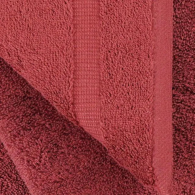 Alt view image 3 of 4 - Towel Bazaar 4-Piece Washcloth, 100% Premium Cotton Turkish Towels, 13x13 Luxury Towel Super Soft and Absorbent, Perfect Use for Bathroom, Shower Towels - Cranberry