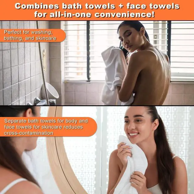 Alt view image 3 of 7 - 6Pcs Disposable Bath Towels: Thick, Absorbent. Travel Camping Gym Hotel Kit