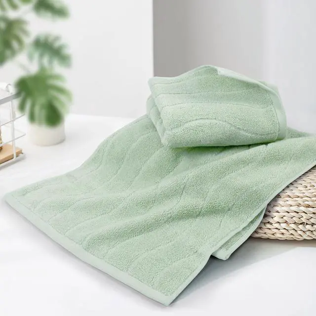 Alt view image 2 of 7 - Jacquotha Hand Towels 2 Pack - Sage Green Wavy Striped