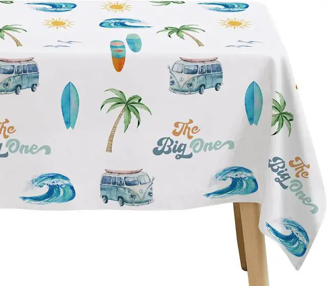 Alt view image 5 of 7 - Surf First Birthday Party Supplies Tablecloth, 3 Pack