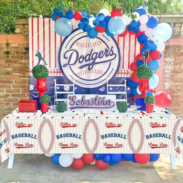Alt view image 4 of 7 - 2 Pack Baseball Tablecloths, 51x87'' Table Cover, Plastic Disposable Decorations for Kids Boys Birthday, Rookie of The Year 1st Birthday, Game Day