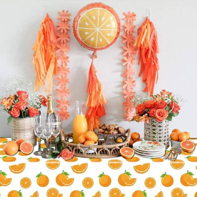 Alt view image 4 of 7 - 4Pcs Little Cutie Tablecloths, Orange Fruit Table Covers