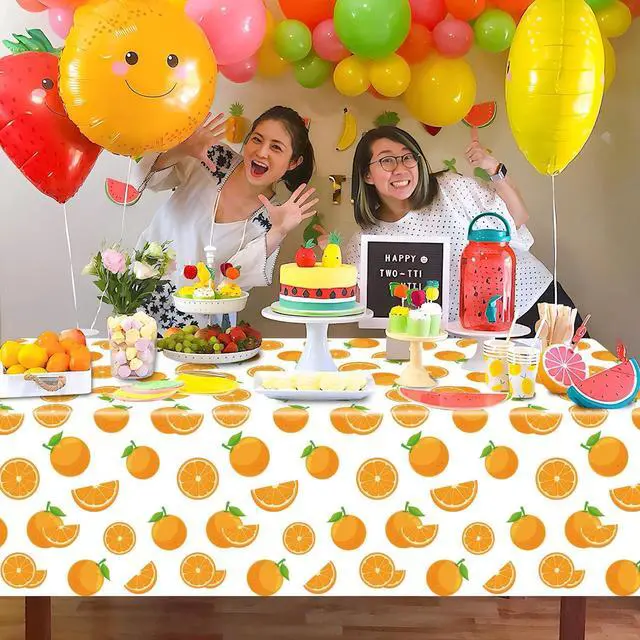Alt view image 6 of 7 - 4Pcs Little Cutie Tablecloths, Orange Fruit Table Covers