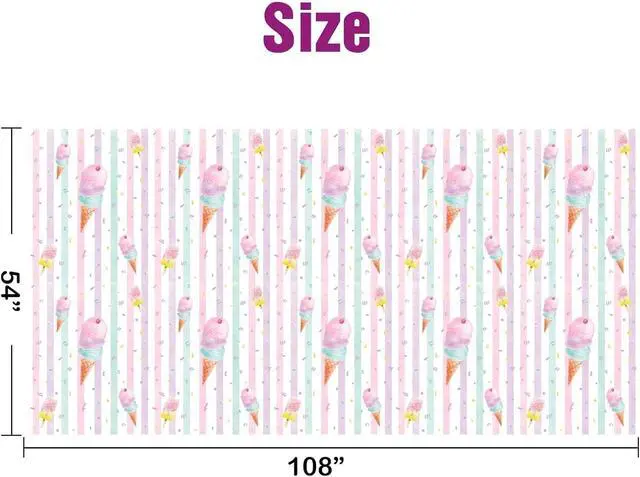 Alt view image 2 of 7 - WERNNSAI Ice Cream Tablecloth - 1 Pack 108"x54" Sprinkle Table Cover