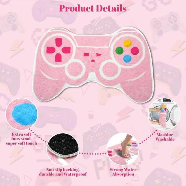 Alt view image 2 of 6 - Gaming Bath Mat, Gamer Bath Rugs Non-Slip Absorbent PlayStation Rug Video Game Rug for Bathroom Floor Tub Kids Bathroom Rugs