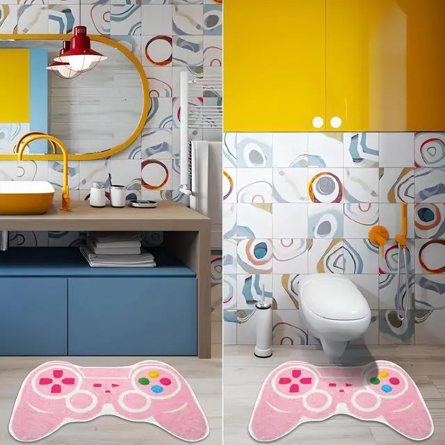 Alt view image 3 of 6 - Gaming Bath Mat, Gamer Bath Rugs Non-Slip Absorbent PlayStation Rug Video Game Rug for Bathroom Floor Tub Kids Bathroom Rugs