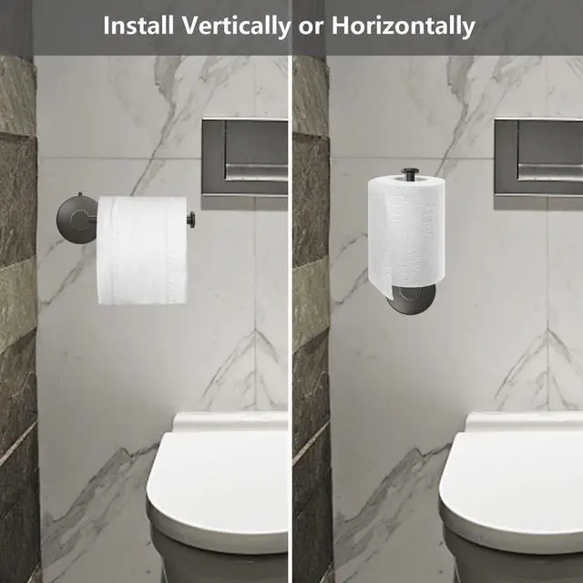 Alt view image 3 of 7 - DGYB Suction Cup Toilet Paper Holder - No Drill Adhesive Wall Mount, 5.8 Inch Rustproof Stainless Steel TP Roll Holder for Bathroom Kitchen