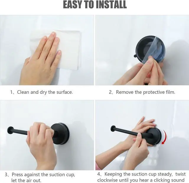 Alt view image 6 of 7 - DGYB Suction Cup Toilet Paper Holder - No Drill Adhesive Wall Mount, 5.8 Inch Rustproof Stainless Steel TP Roll Holder for Bathroom Kitchen