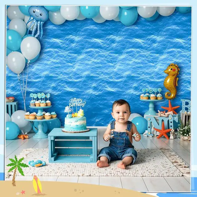 Alt view image 5 of 6 - 3 Pack Ocean Waves Plastic Tablecloth, Disposable Water Print Table Cloths