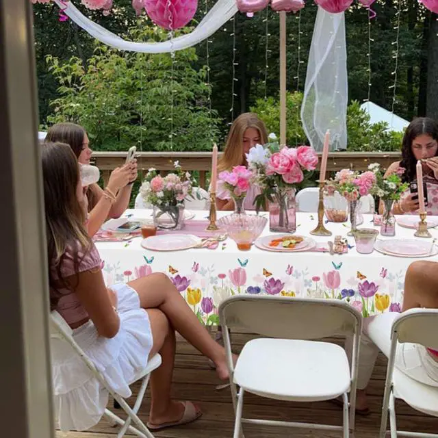 Alt view image 4 of 7 - 4Pcs Floral Tablecloth, Wildflower Party Decorations51 x 86 inch