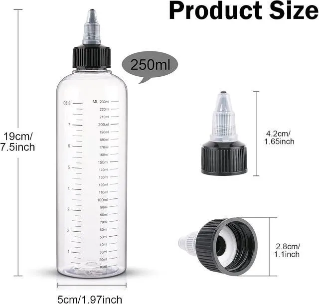 Alt view image 2 of 6 - Cosywell Applicator Bottle for Hair 8.5oz 2 Pack Hair Squeeze Bottles