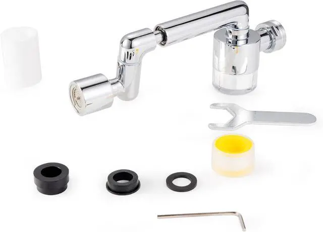 Main image of VANCOCO 1440° Swivel Bathroom Sink Faucet Extender, U Shaped Faucet Extender with Aerator for Bathroom Sink (2 Flow Modes & 3-Layer Filtration, Brushed Nickel)