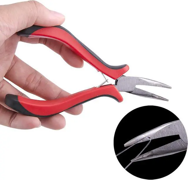 Alt view image 3 of 7 - Duufin Hair Extension Tool Kit 500 Pcs Brown Hair Extension Beads With Tool