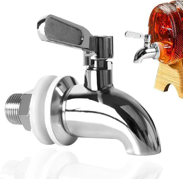 Main image of Spigot for Beverage Dispenser Stainless Steel Water Dispenser Replacement Parts,Food Grade Metal Water Spout for Drink Dispenser Stock Pot (Silver 1PCS)