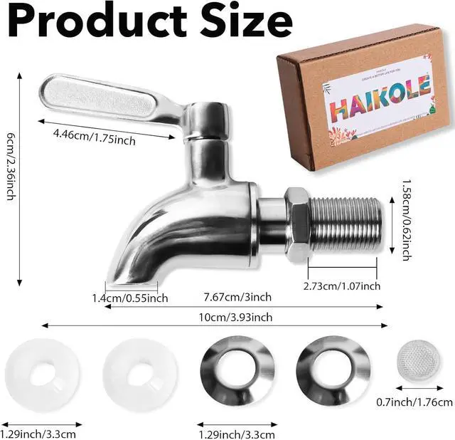 Alt view image 2 of 7 - Spigot for Beverage Dispenser Stainless Steel Water Dispenser Replacement Parts,Food Grade Metal Water Spout for Drink Dispenser Stock Pot (Silver 1PCS)