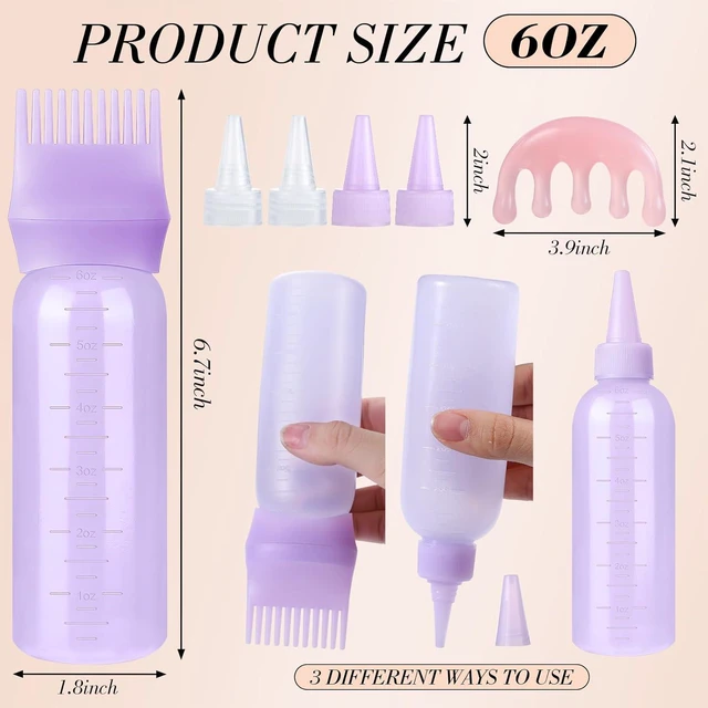 Alt view image 2 of 7 - Pimoys Root Comb Hair Dye Oil Applicator Bottles For Scalp, Purple White