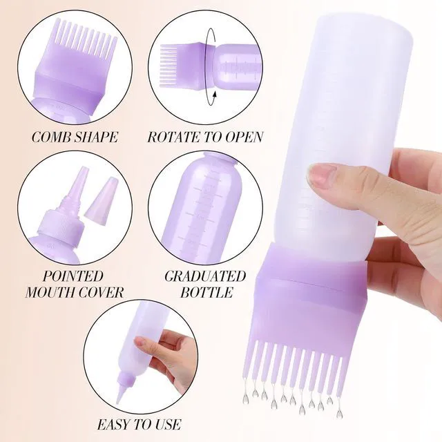 Alt view image 5 of 7 - Pimoys Root Comb Hair Dye Oil Applicator Bottles For Scalp, Purple White