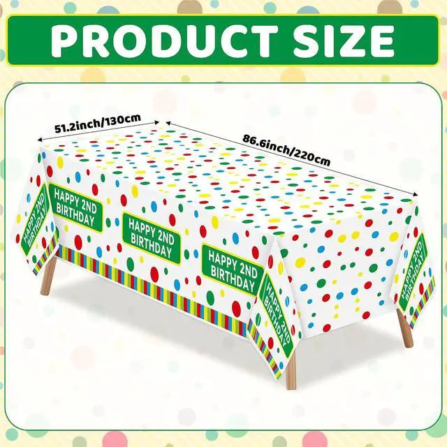 Alt view image 2 of 7 - Happy Birthday Plastic Tablecloth - 3PCS Friends 2nd Cookie Plastic Tablecloths Red Brick Wall Street Disposable Rectangle Table Cover for Baby Shower Birthday Favors (51.2 x 86.6 Inch)