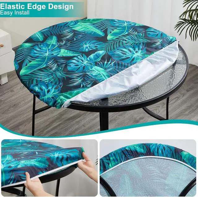 Alt view image 3 of 7 - Round Tablecloth Waterproof Elastic Fitted Cover for 36-44 Round Tables
