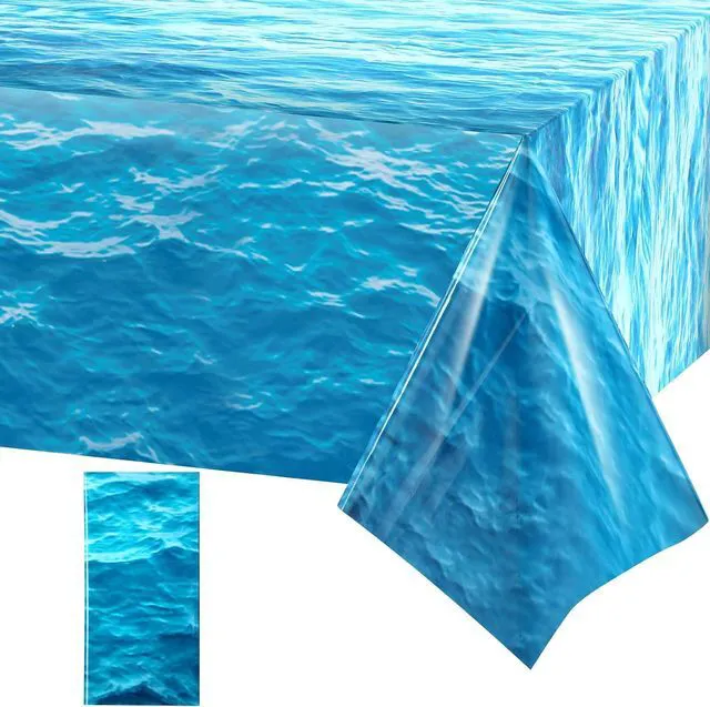 Main image of Irenare 1 Pieces Ocean Plastic Tablecloth 54 x 108 Inch Blue