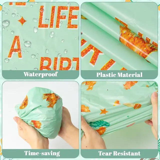 Alt view image 3 of 7 - Singer Music Plastic Tablecloth - 3PCS The Life of A Birthday Girl Table Cover Green Orange Print Plastic Disposable Rectangle Table Cover for Girls Birthday Party Supply (51.2 x 86.6 Inch)