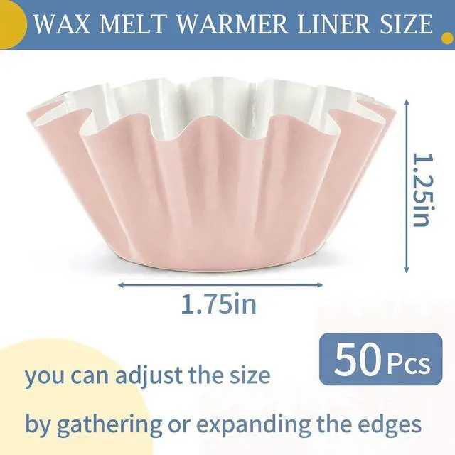 Alt view image 2 of 7 - PEASUG 50 Pcs Wax Melt Liners, Wax Melt Warmer Liners, Leakproof & Reusable Wax Melt Cups for Wax Burner, Wax Melters, Candle Warmers, Scented Wax, Plug Warmers, Electric Wax Warmers, Pink