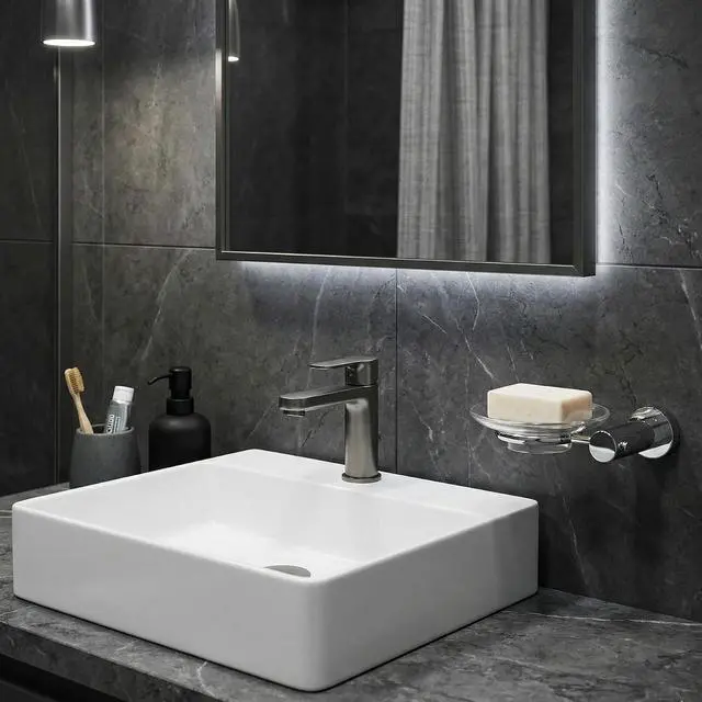 Alt view image 2 of 6 - Polished Chrome Soap Dish Holder ECK-310B, Soap Dish Included, Durable Zinc Alloy, Wall-Mounted, Screw-in