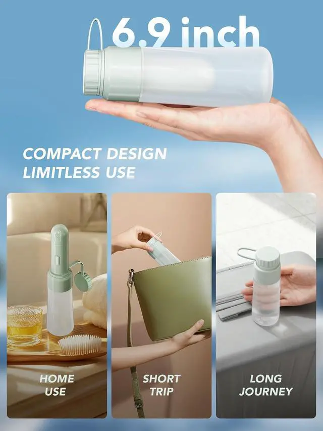 Alt view image 5 of 7 - Electric Portable Bidet Sprayer Bottle Handheld for Women & Men, Travel Bidet Portable for Travel, Personal High Pressure Hygiene for Backpacking & Camping (VMASSTONE EPB-001 Mint Green)