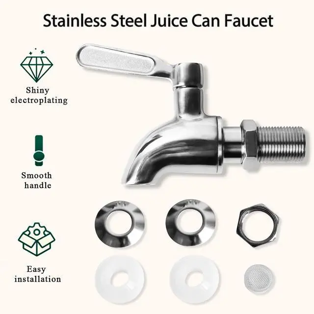 Alt view image 3 of 7 - Spigot for Beverage Dispenser Stainless Steel Water Dispenser Replacement Parts,Food Grade Metal Water Spout for Drink Dispenser Stock Pot (Silver 1PCS)