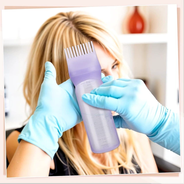 Alt view image 4 of 7 - Pimoys 2Pcs 6Oz Root Comb Hair Dye Oil Applicator Bottles For Scalp, Purple