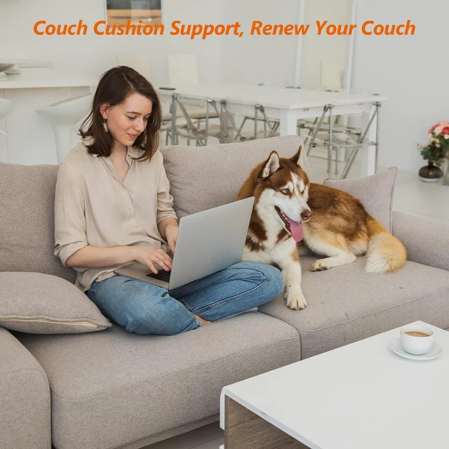Alt view image 2 of 7 - RA RUNNING ALIEN Couch Cushion Support for Sagging Seat,20"X20"X2" Curved 40D High Density Foam Cushion,Sagging Couch Support for Accent Chair,Sofa,Blue Set of 1